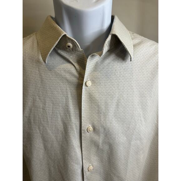 Ben Sherman Gray Dress Shirt Size 17 XL Tailored Fit Stretch - Picture 2 of 3